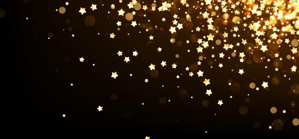 Festive background with yellow stars. Vector illustration.